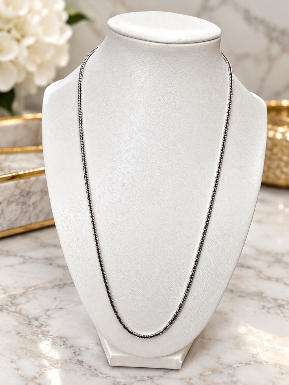22” 925 Sterling Silver Foxtail Chain 2mm 10.3g NWT